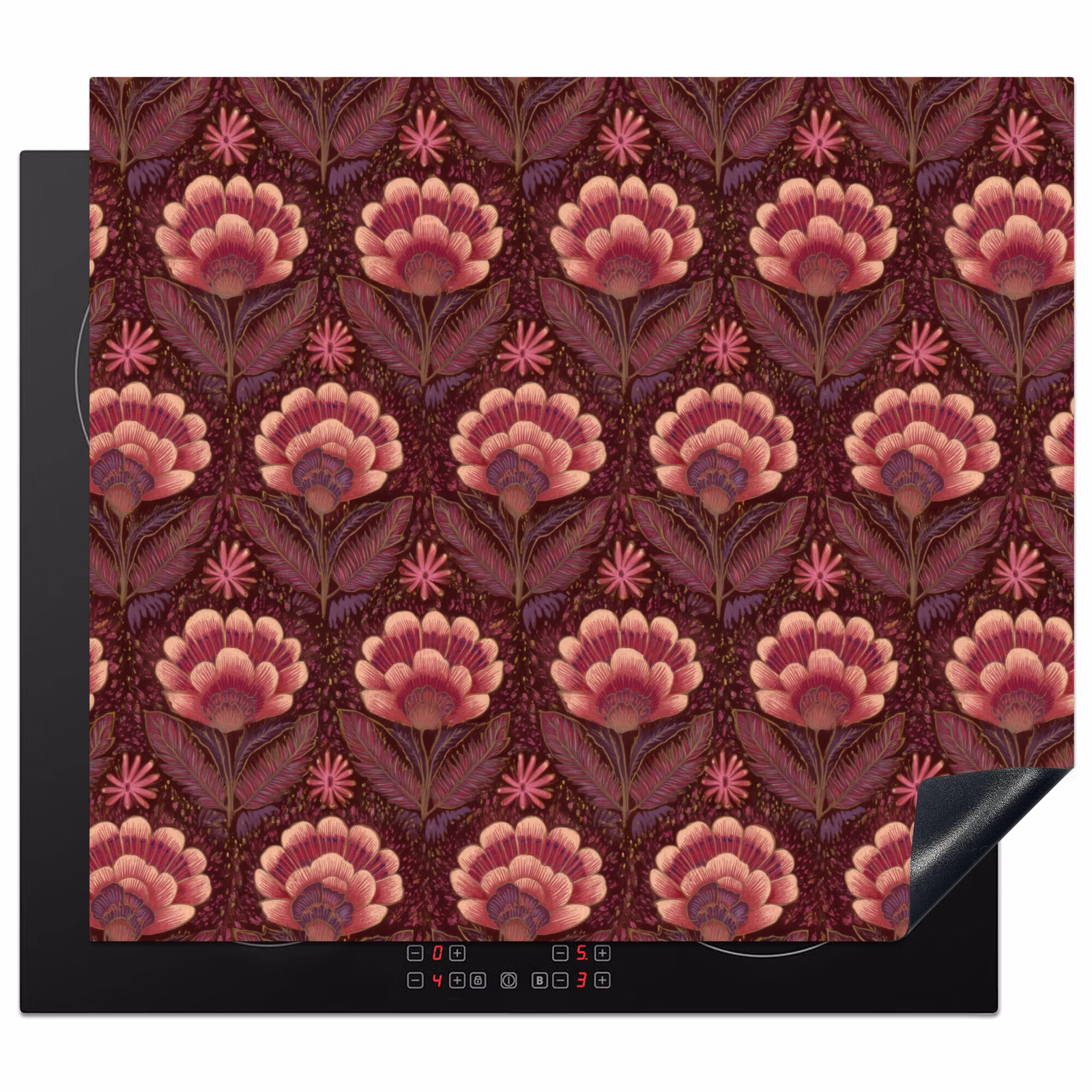 Induction hob cover - Flowers - Fan - Purple — 1