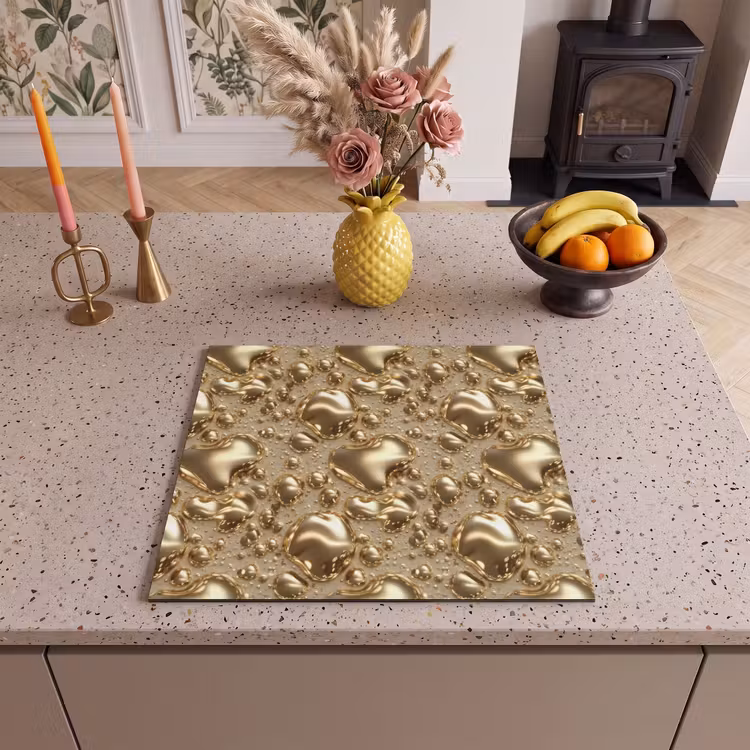 Induction hob protector - Droplets - Organic - Gold — 3