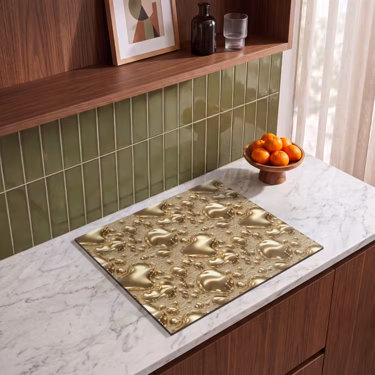 Induction hob protector - Droplets - Organic - Gold — 4