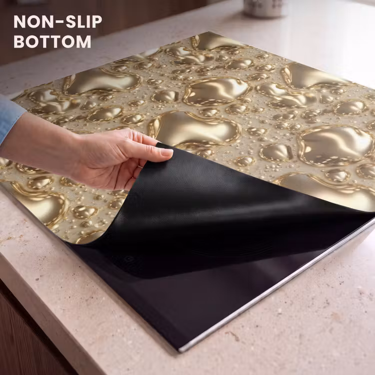 Induction hob protector - Droplets - Organic - Gold — 5
