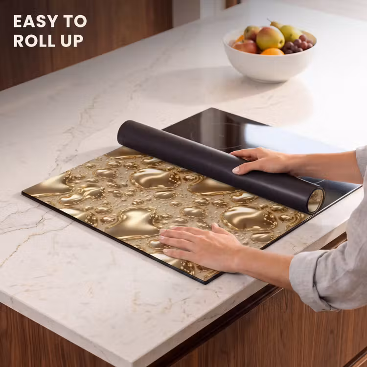 Induction hob protector - Droplets - Organic - Gold — 6