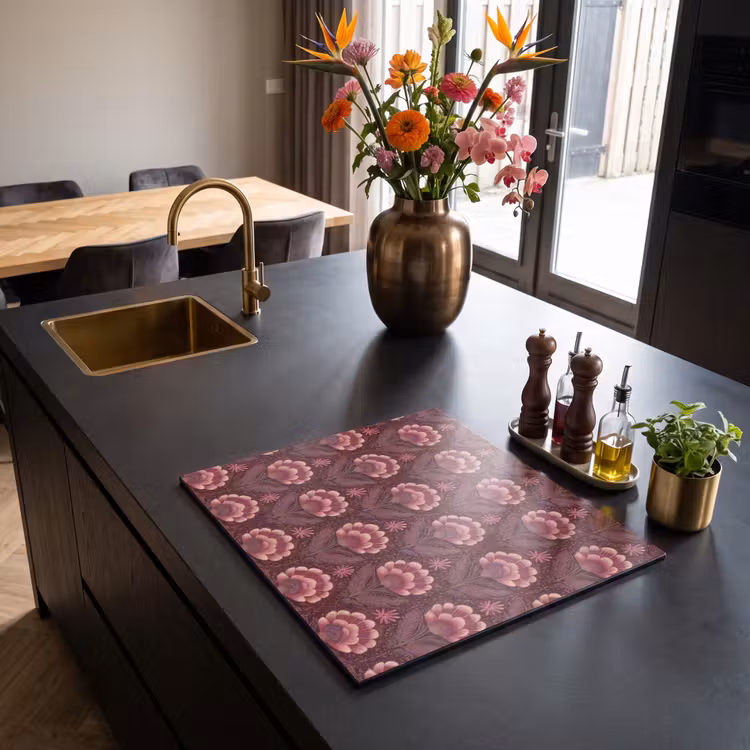 Induction hob cover - Flowers - Fan - Purple — 2