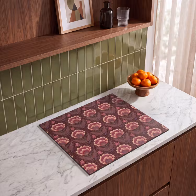 Induction hob cover - Flowers - Fan - Purple — 4
