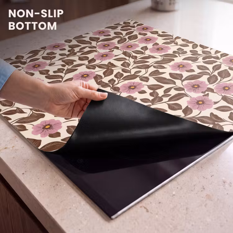 Induction hob cover - Flowers - Leaves - Colorful — 5
