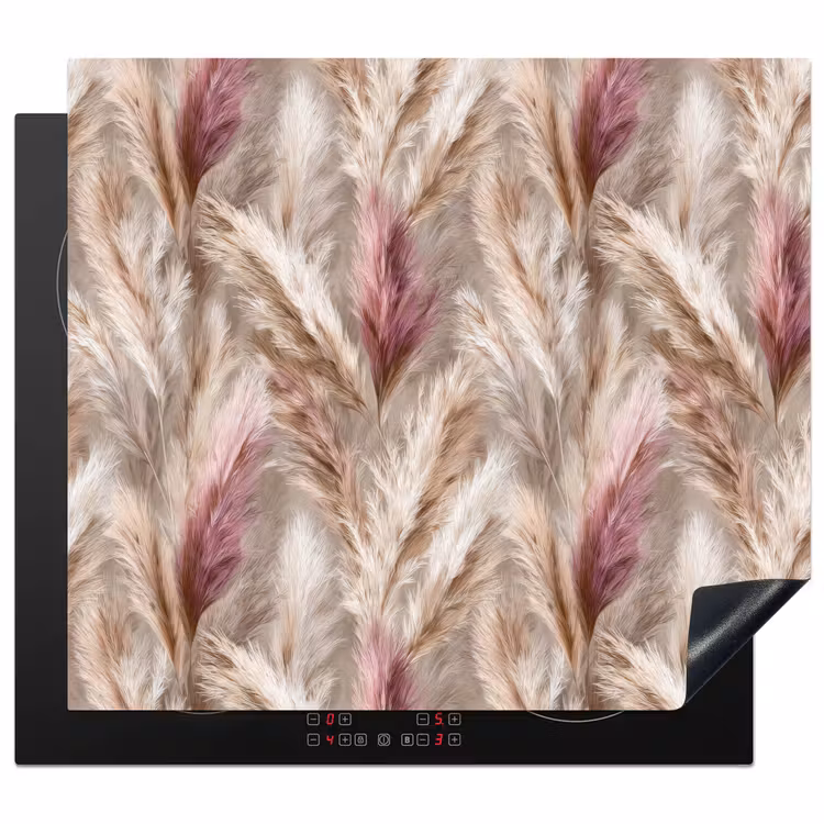 Induction hob cover - Pampas grass - Fluffy - Colorful — 1