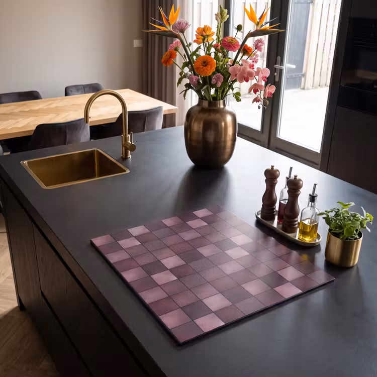 Induction hob cover - Square - Tile - Pattern - Purple — 2