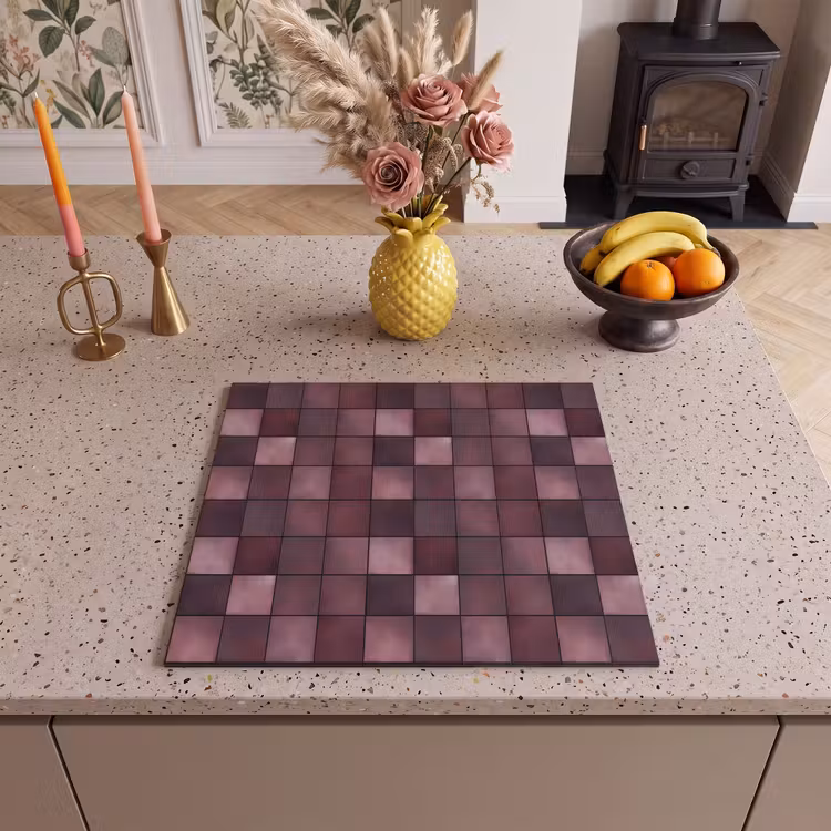 Induction hob cover - Square - Tile - Pattern - Purple — 3