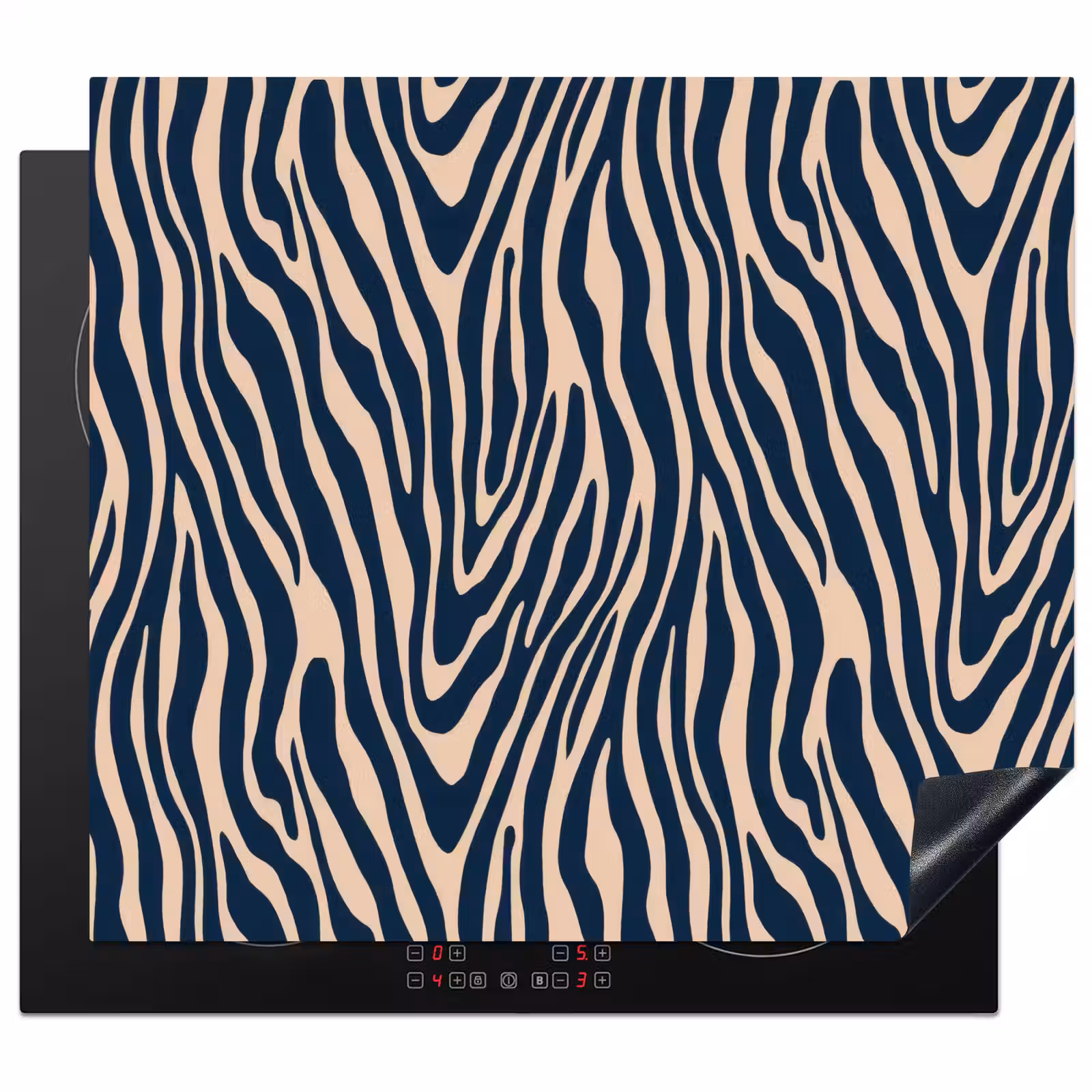 Induction hob protector - Zebra - Pattern - Blue - Beige — 1