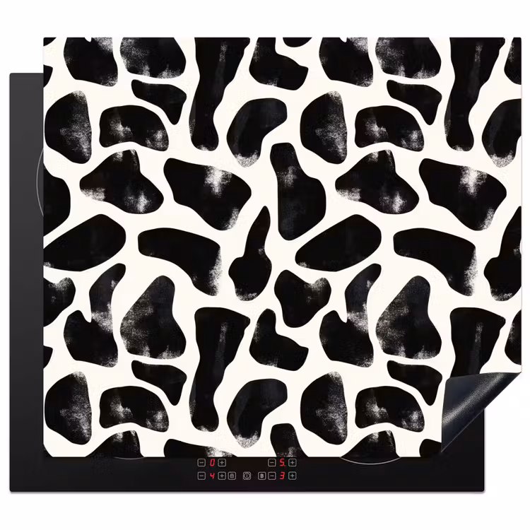 Induction hob protector - Animal pattern - Spots - Black - White — 1