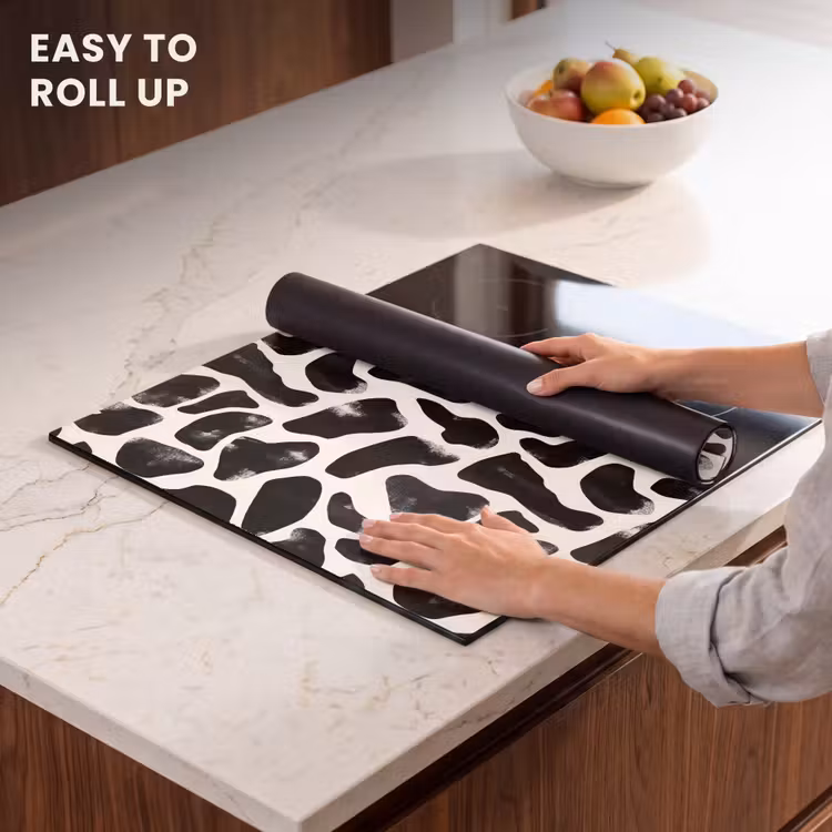 Induction hob protector - Animal pattern - Spots - Black - White — 6