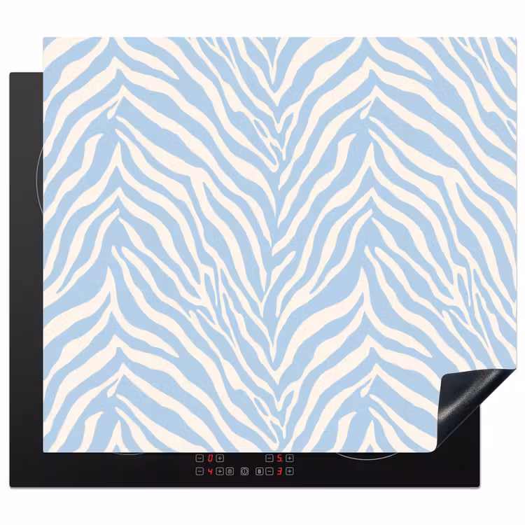 Induction hob protector - Zebra - Motif - Blue - White — 1