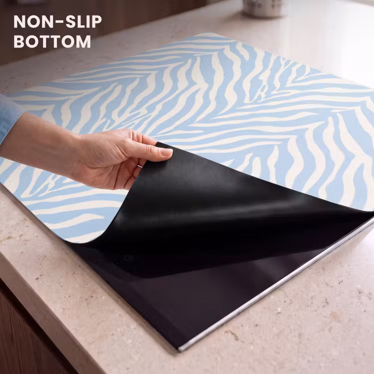 Induction hob protector - Zebra - Motif - Blue - White — 5