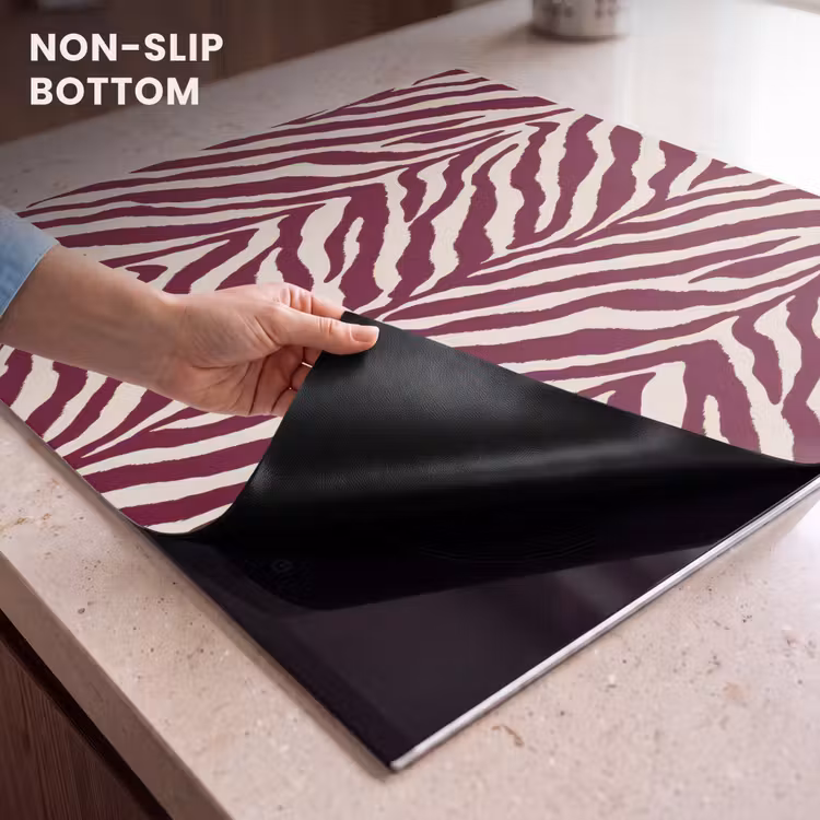 Induction hob protector - Zebra - Motif - Bordeaux - Red — 5