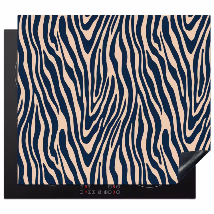 Induction hob protector - Zebra - Pattern - Blue - Beige — 1