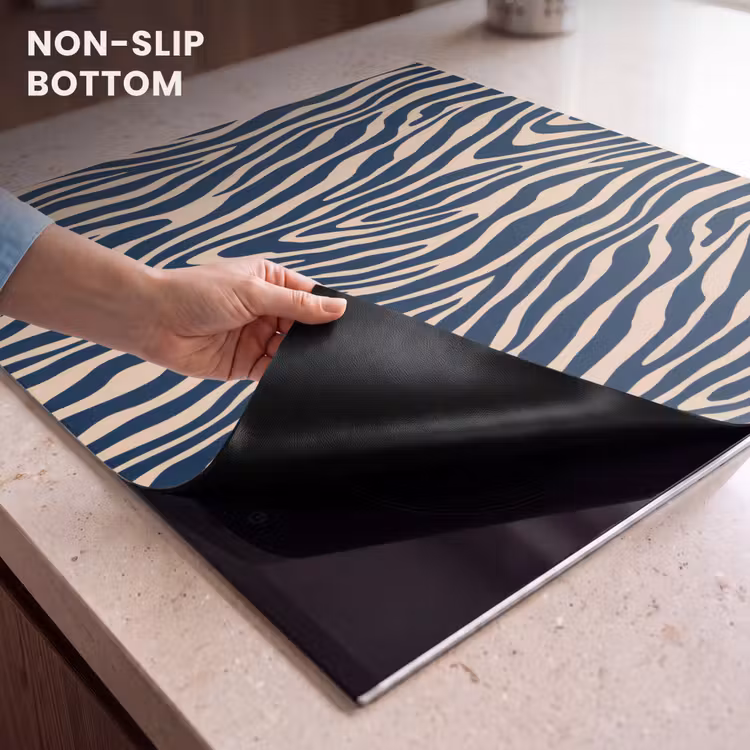Induction hob protector - Zebra - Pattern - Blue - Beige — 5