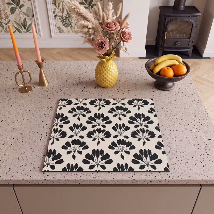 Induction hob protector - Abstract - Pattern - Black — 3