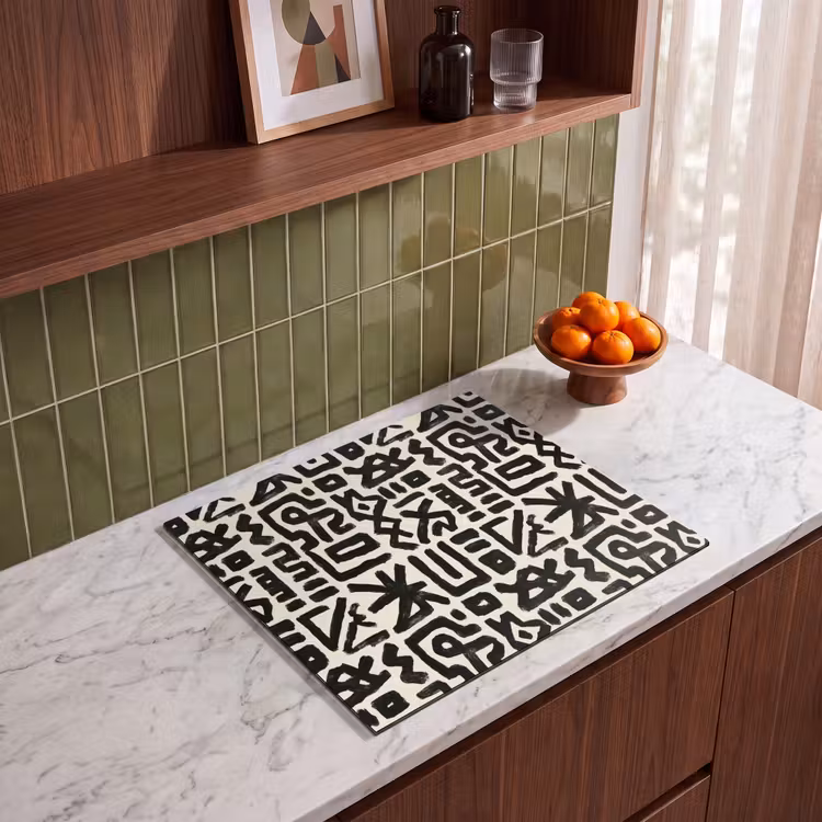 Induction hob protector - Geometric - Figures - Black — 4