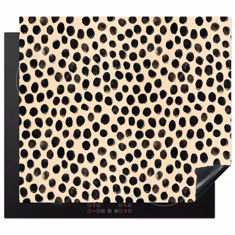 Induction hob protector - Polka dots - Pattern - Black — 1