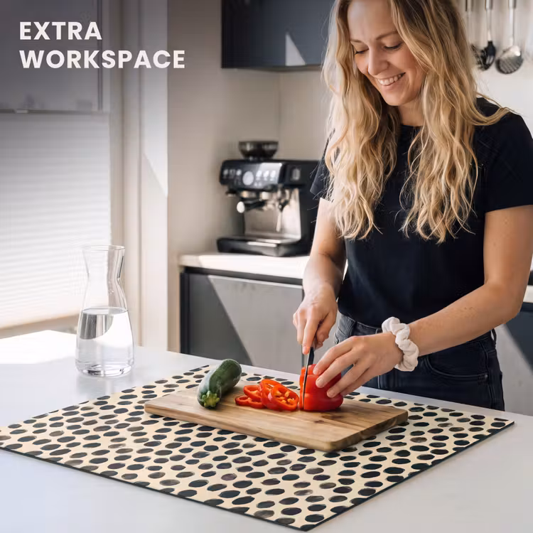 Induction hob protector - Polka dots - Pattern - Black — 7