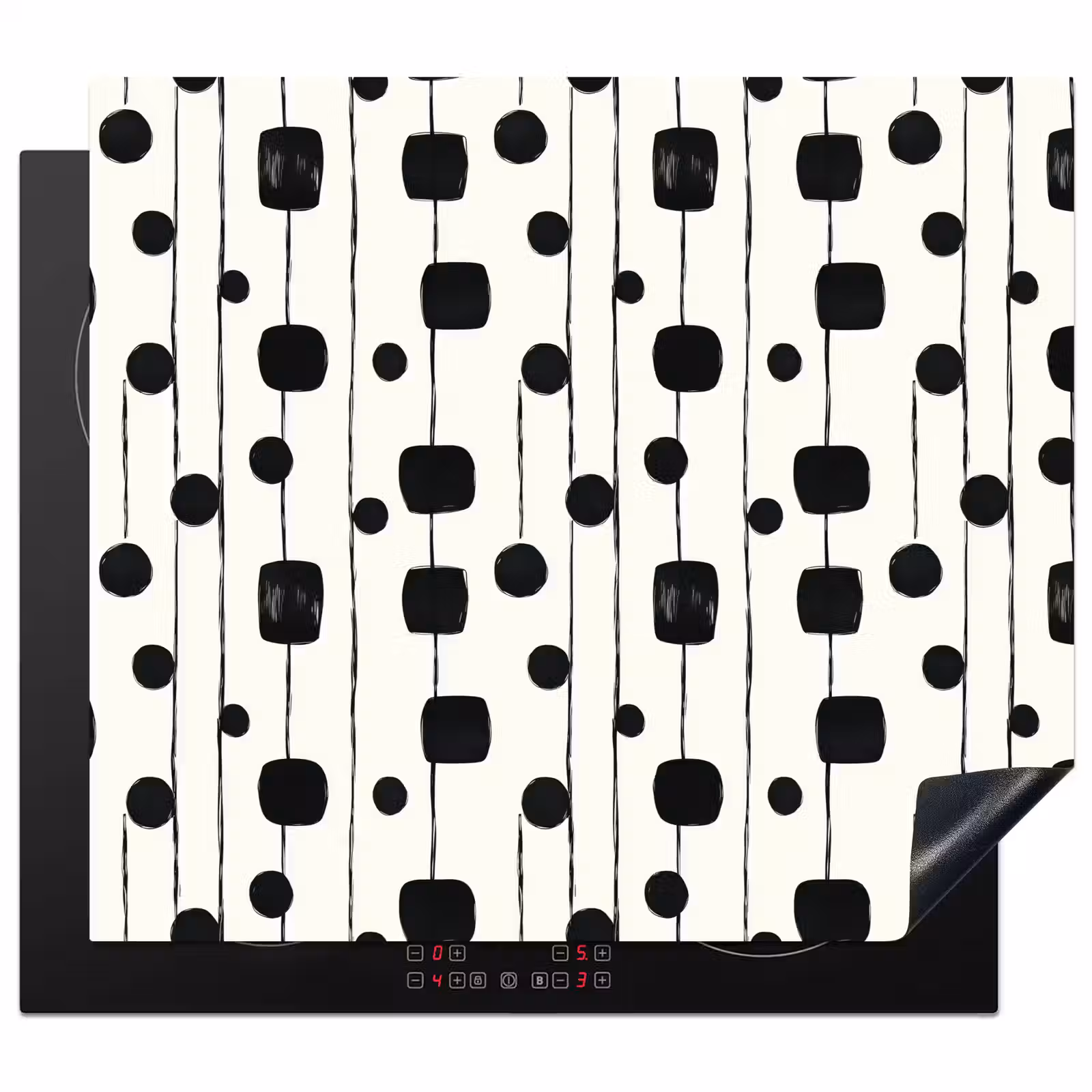 Induction hob protector - Graphic - Modern - Black — 1