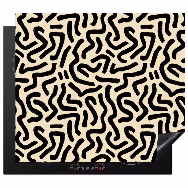 Induction hob protector - Abstract - Lines - Black — 1