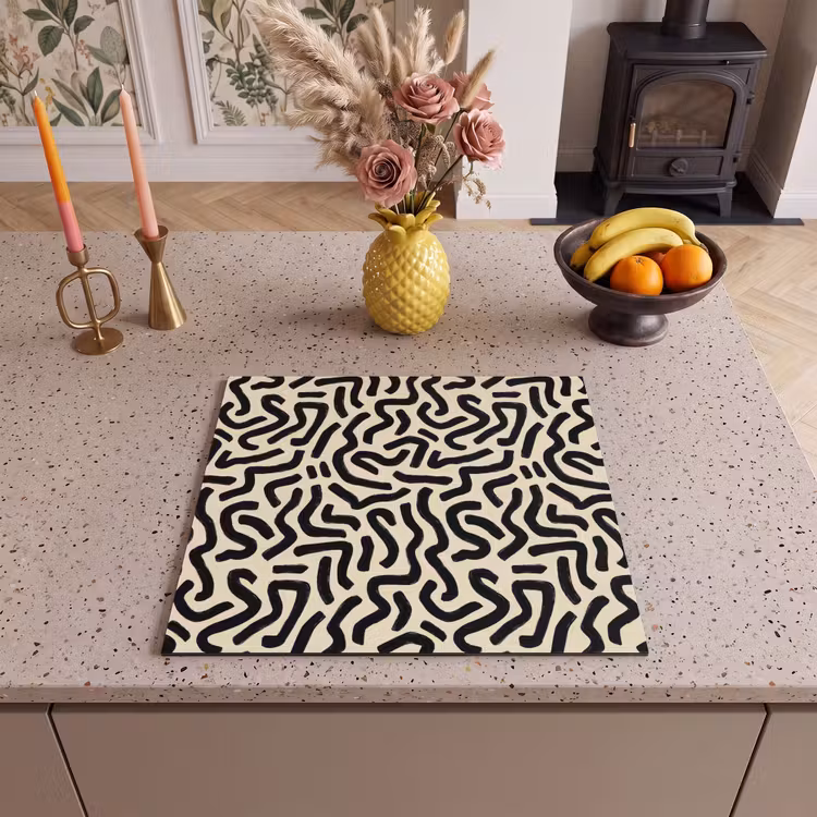 Induction hob protector - Abstract - Lines - Black — 3