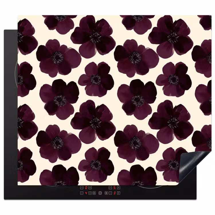 Induction hob cover - Flowers - Watercolor - Purple — 1