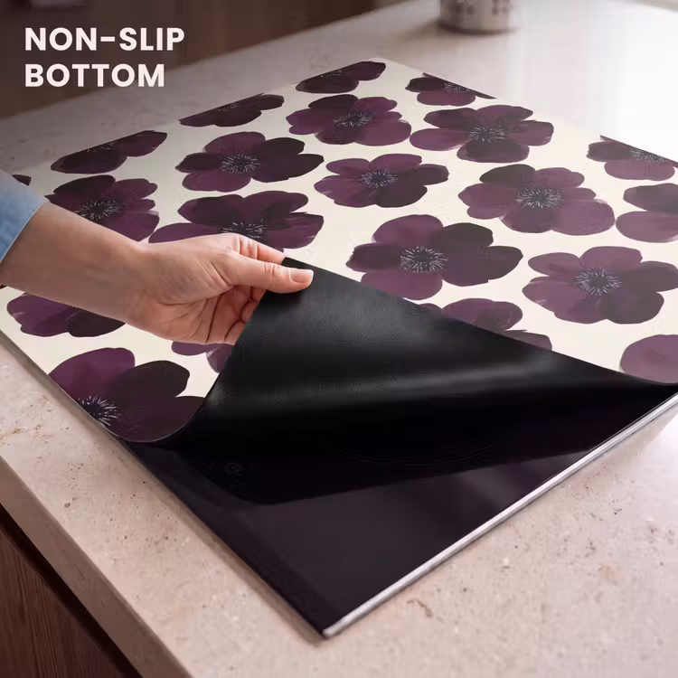 Induction hob cover - Flowers - Watercolor - Purple — 5