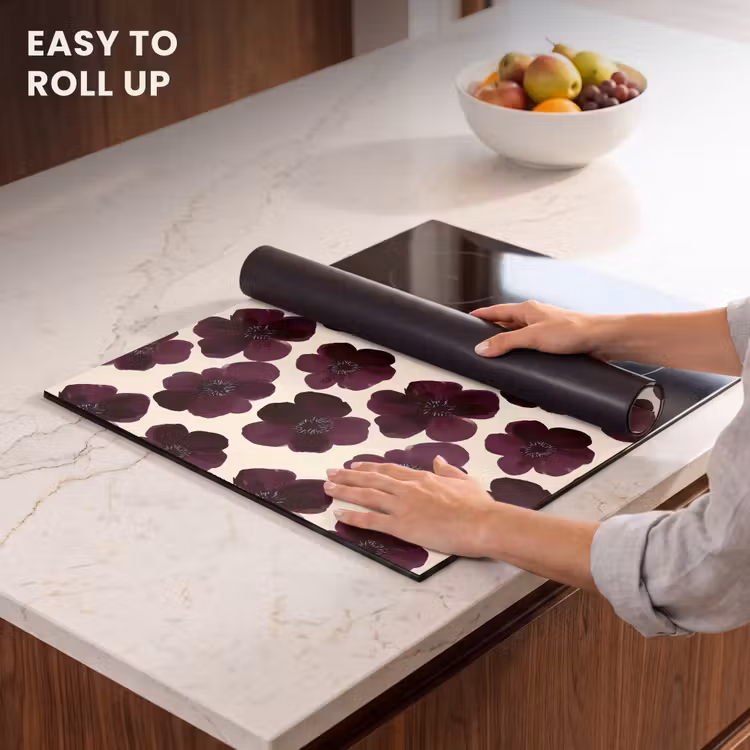Induction hob cover - Flowers - Watercolor - Purple — 6