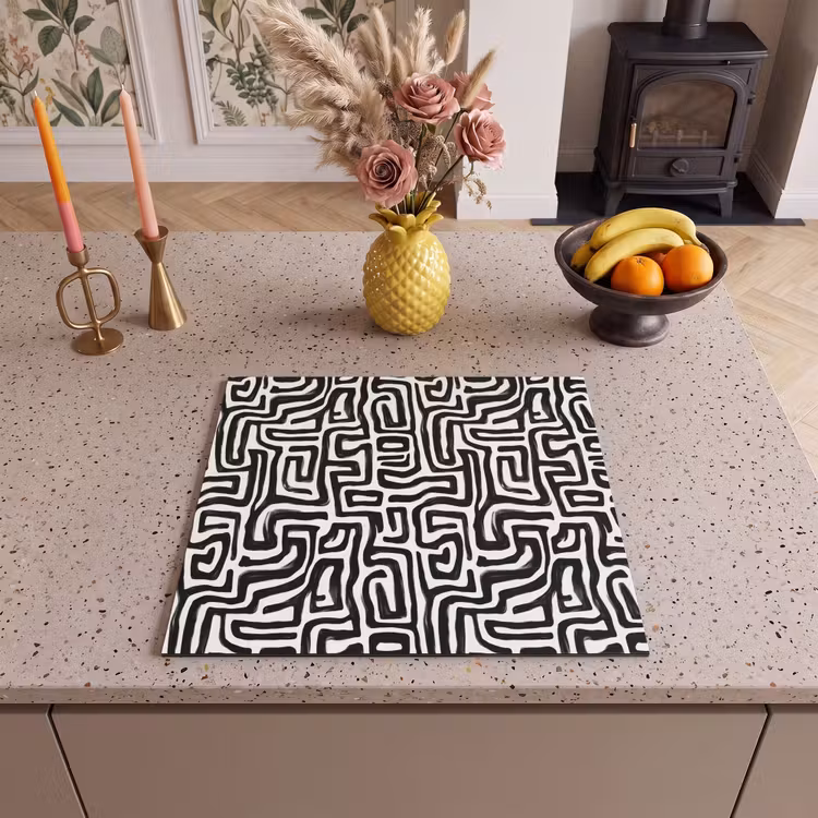 Induction hob protector - Graphic - Lines - Black - White — 3