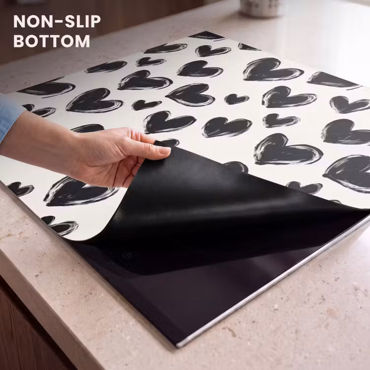 Induction hob protector - Hearts - Pattern - Black — 5
