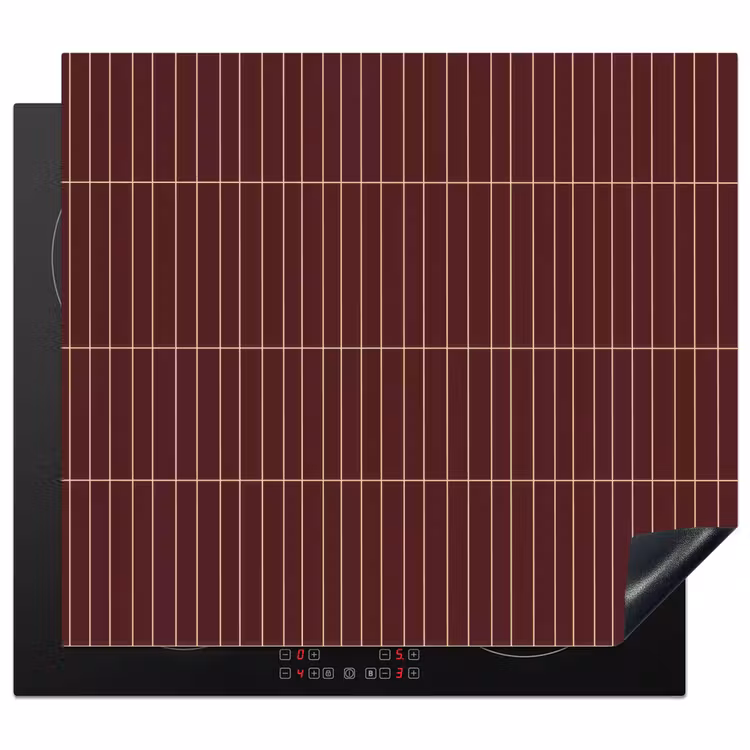 Induction hob cover - Lines - Pattern - Bordeaux — 1