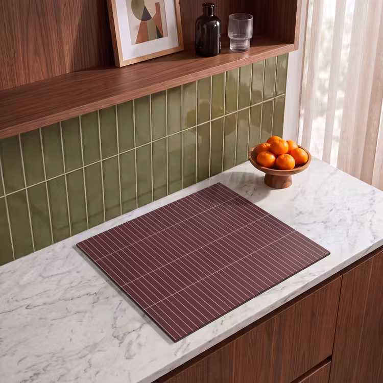 Induction hob cover - Lines - Pattern - Bordeaux — 4