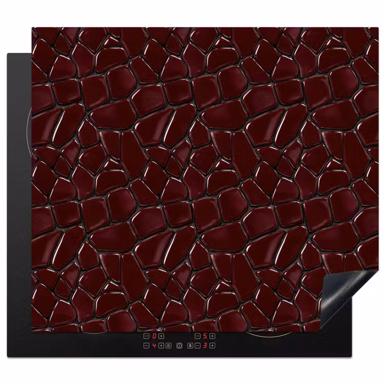 Induction hob cover - Mosaic - Tile - Bordeaux red — 1