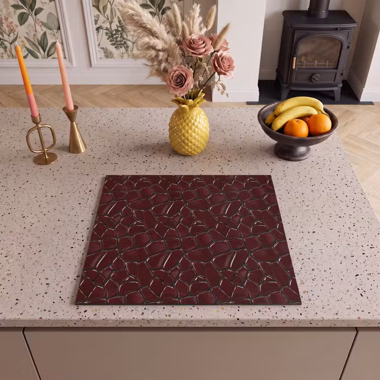 Induction hob cover - Mosaic - Tile - Bordeaux red — 3