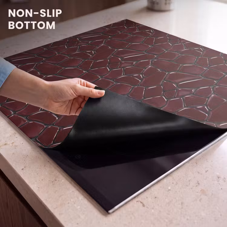 Induction hob cover - Mosaic - Tile - Bordeaux red — 5