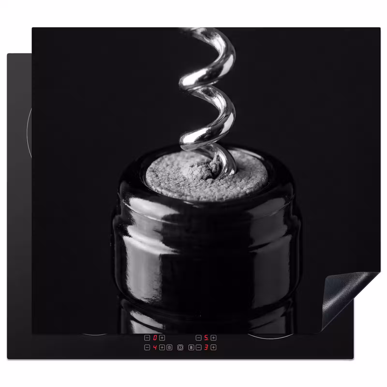 Induction hob protector - Corkscrew - Wine - Black - White — 1