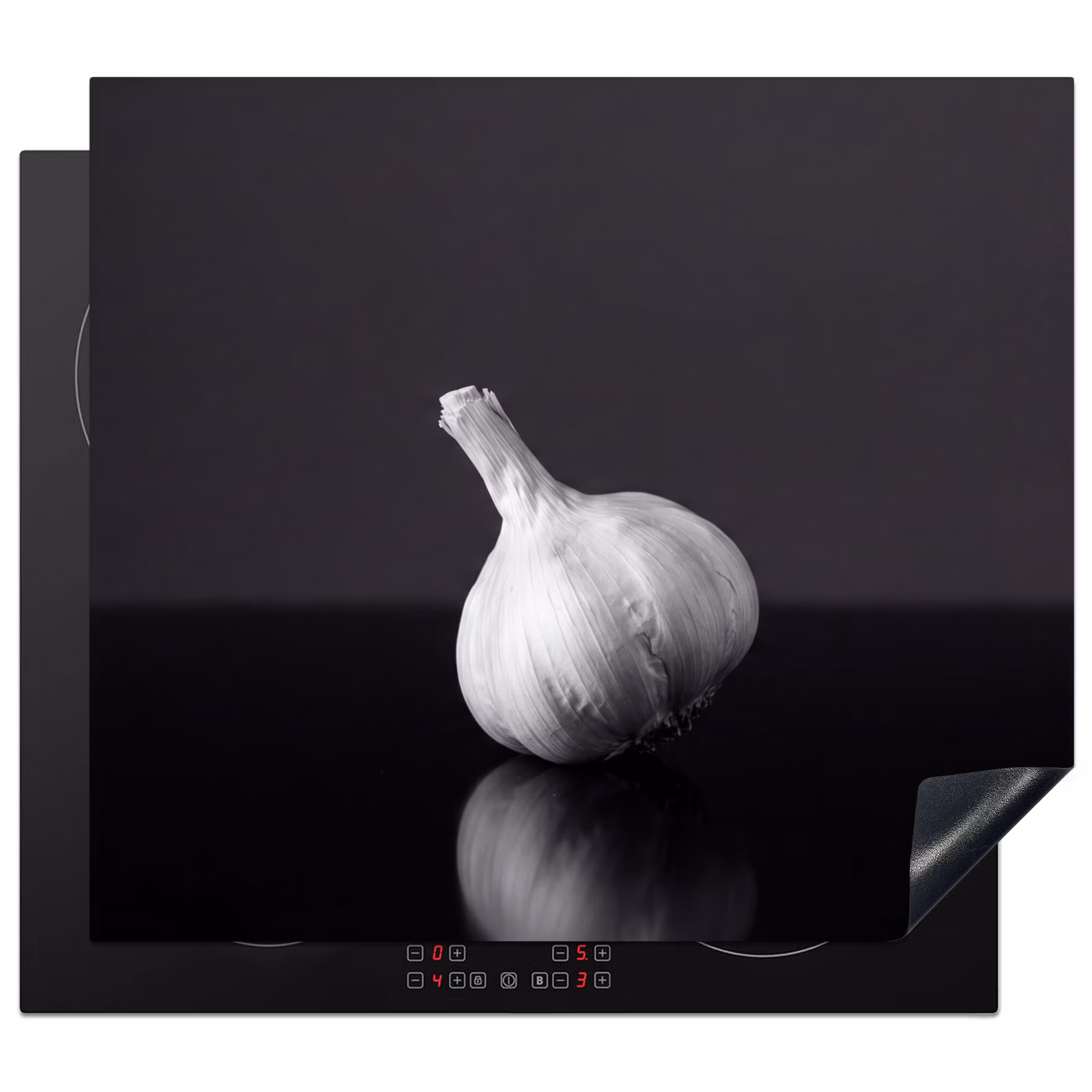 Induction hob protector - Garlic - Black - White — 1