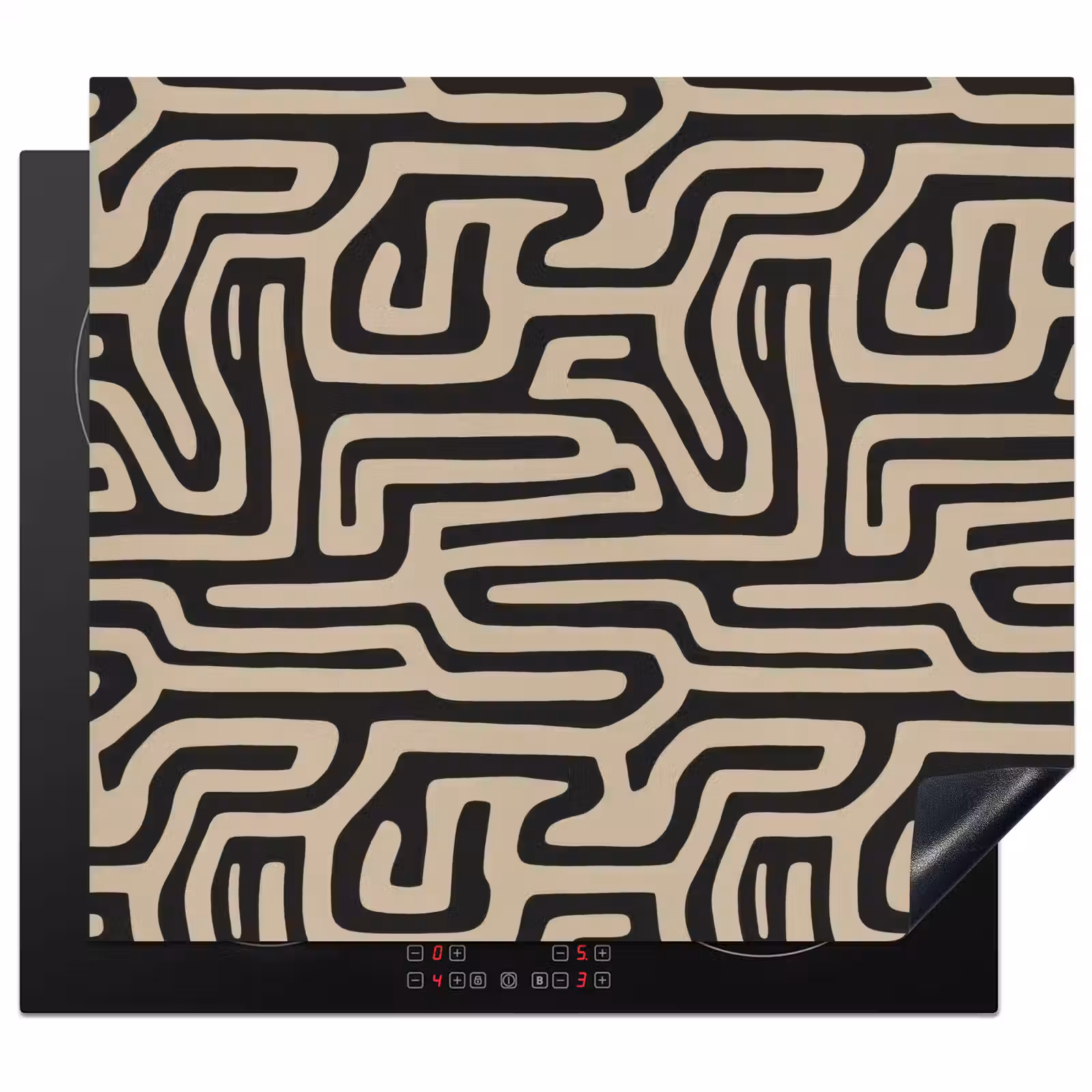 Induction hob protector - Graphic - Lines - Black — 1