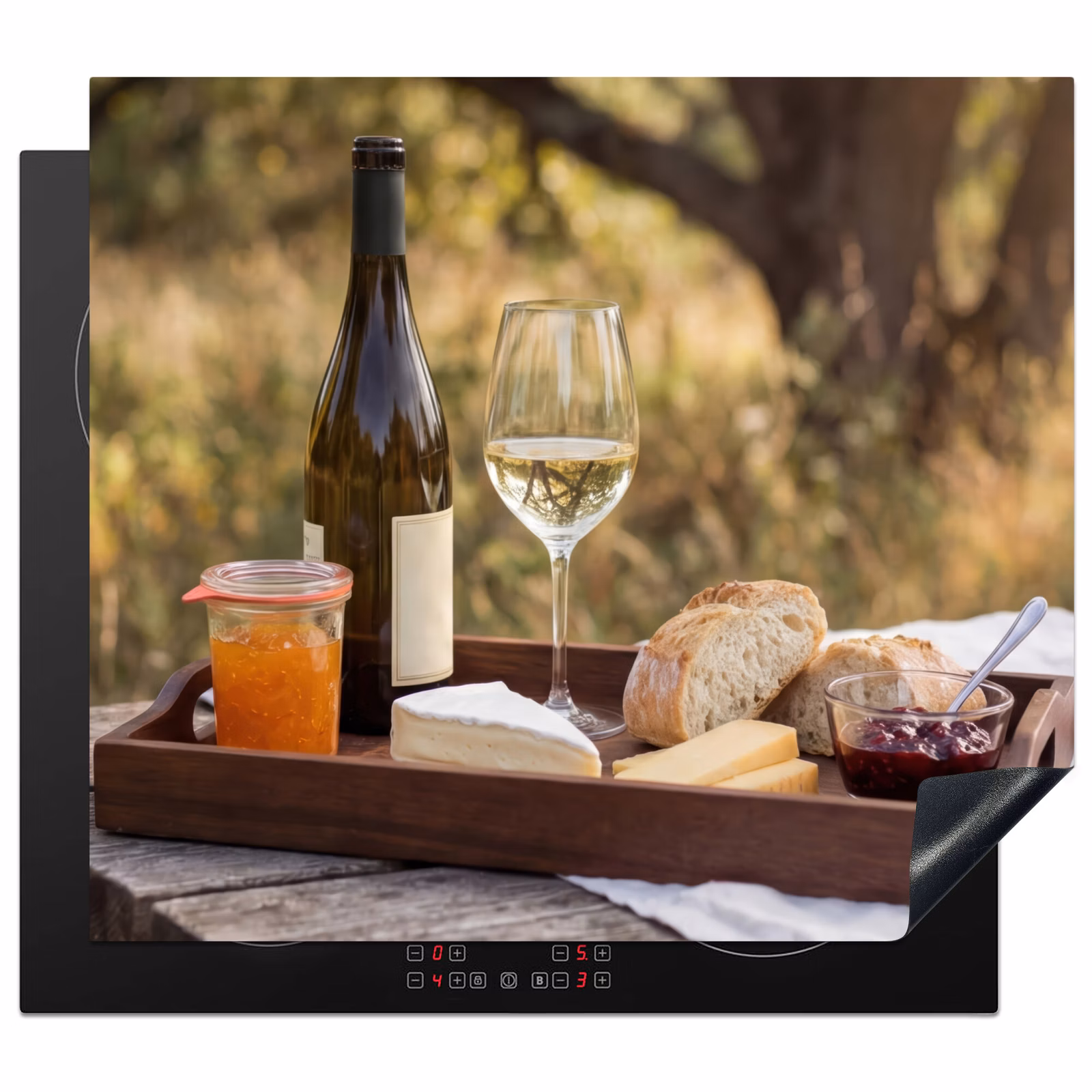 Induction hob protector - Picnic - Wine - Cheese board — 1