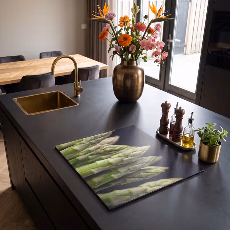 Induction hob protector - Asparagus - Green - Black — 2