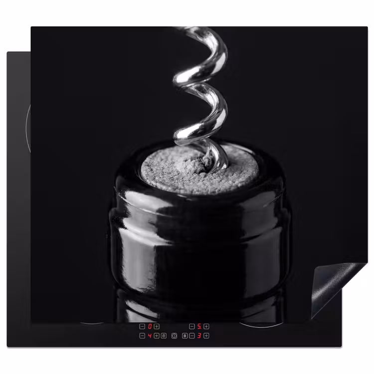 Induction hob protector - Corkscrew - Wine - Black - White — 1