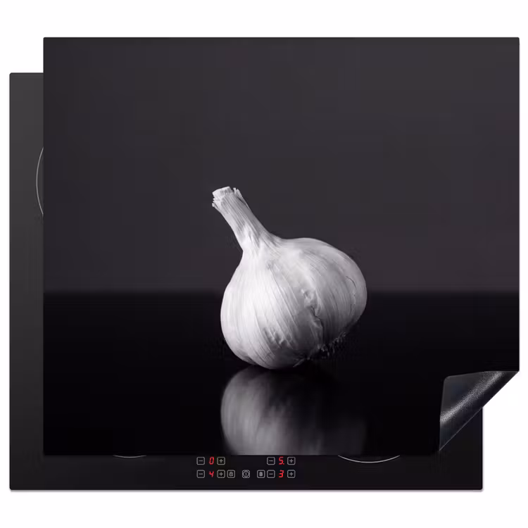 Induction hob protector - Garlic - Black - White — 1