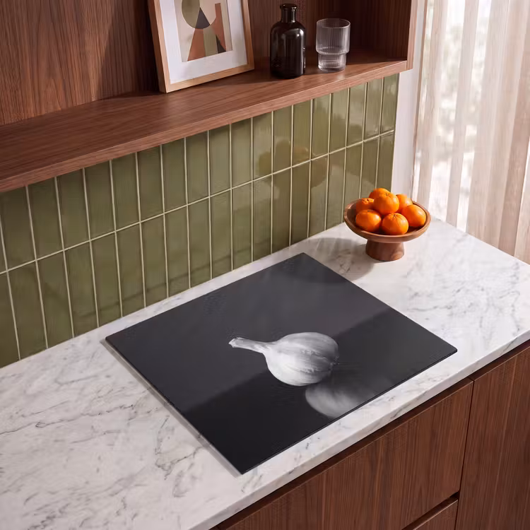Induction hob protector - Garlic - Black - White — 4