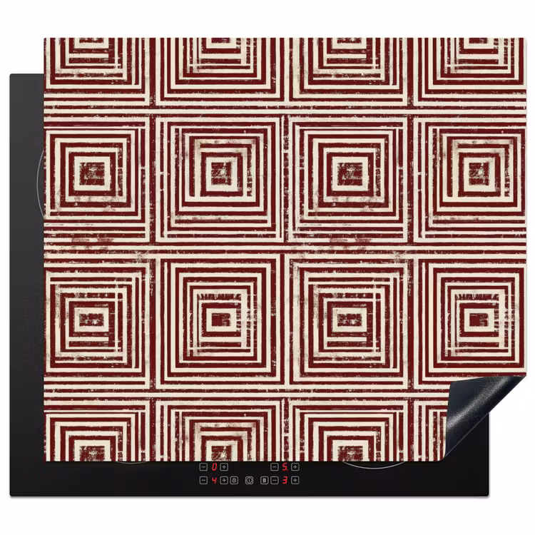 Induction hob cover - Geometric - Pattern - Red — 1