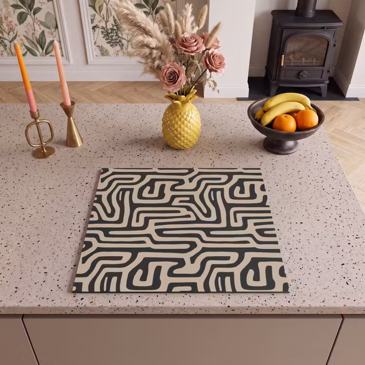 Induction hob protector - Graphic - Lines - Black — 3