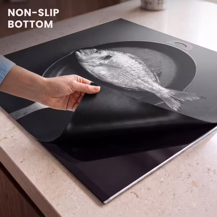 Induction hob protector - Pan - Fish - Black - White — 5