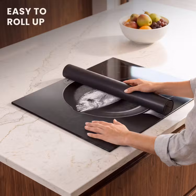 Induction hob protector - Pan - Fish - Black - White — 6
