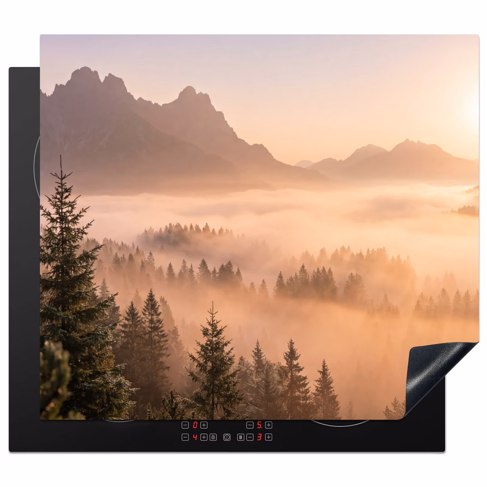 Induction hob protector - Sunlight - Fog - Mountains - Trees — 1