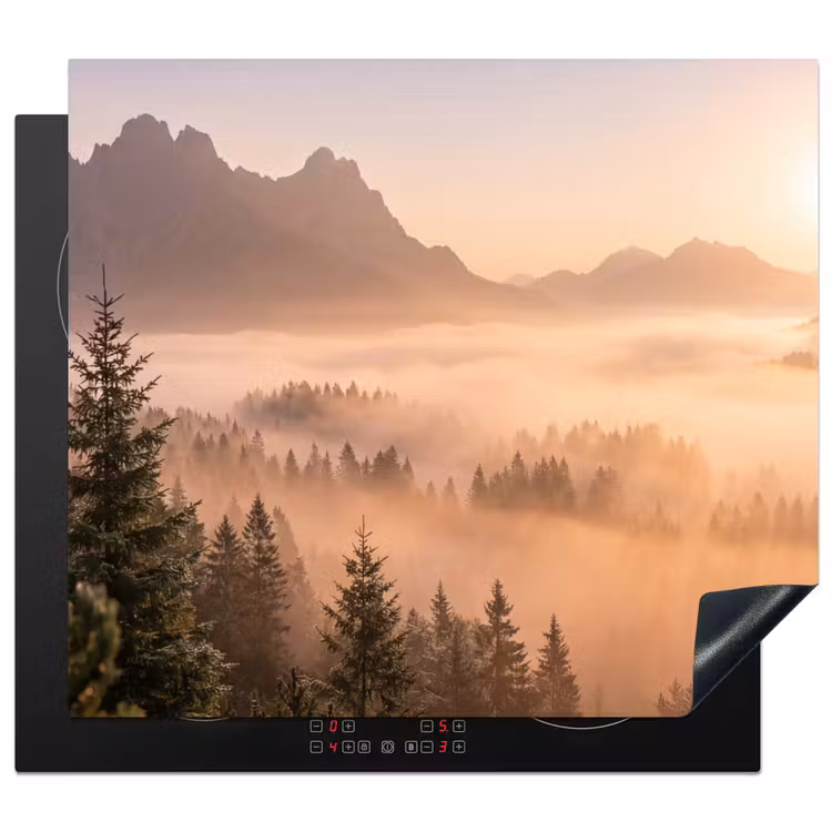 Induction hob protector - Sunlight - Fog - Mountains - Trees — 1